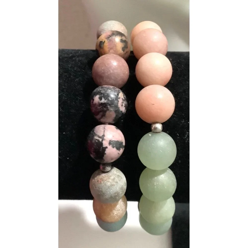 Set of Two Stone Bracelets -- 7.5
